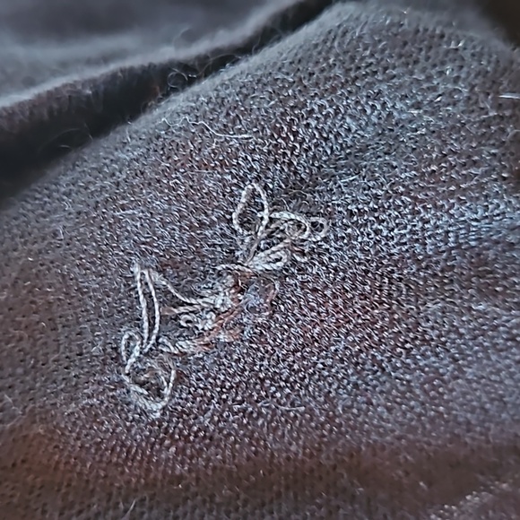 Agnona Black cashmere Fancy Cardigan. Ties w/sequins, sheer collar, POCKETS. 1x. - Picture 11 of 13